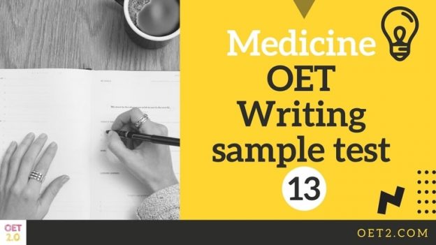 OET Writing sample test 13 for doctors